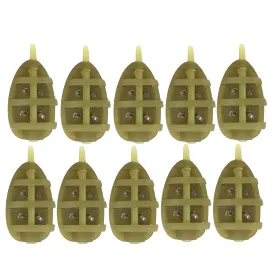 10 x Swim Feeders Inline Flat Method Feeder - Carp, Barbel, Coarse Fishing