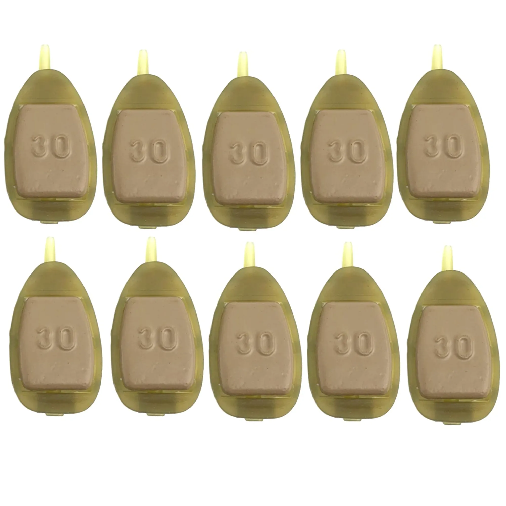 10 x Swim Feeders Inline Flat Method Feeder - Carp, Barbel, Coarse Fishing