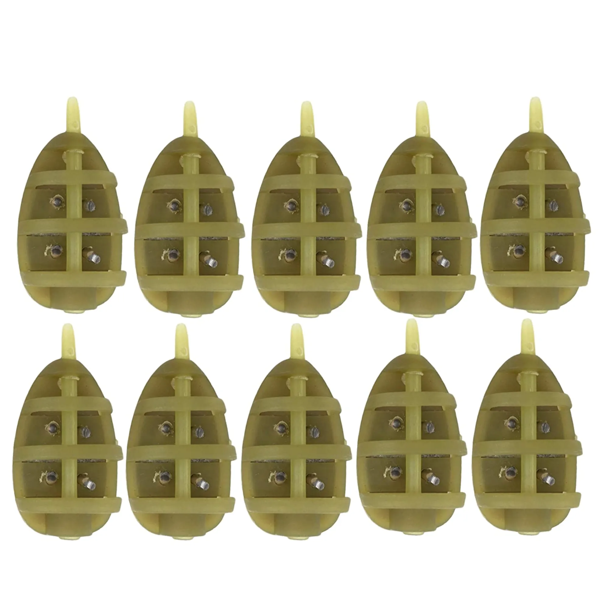 10 x Swim Feeders Inline Flat Method Feeder - Carp, Barbel, Coarse Fishing