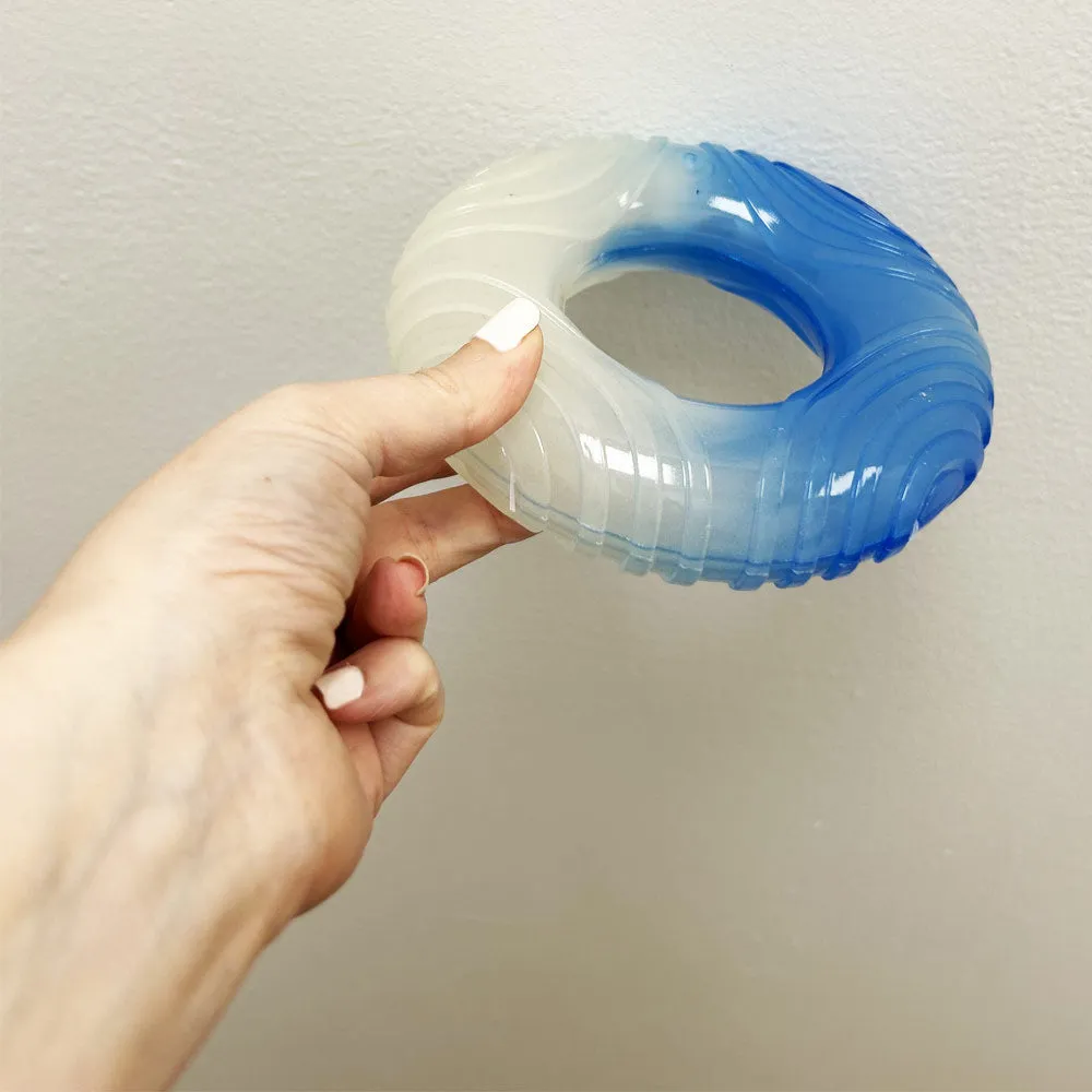 2 Dog Toys Donut Squeaky Chew Glow Dark Toy Aggressive Small Medium Large Fetch