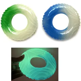 2 Dog Toys Donut Squeaky Chew Glow Dark Toy Aggressive Small Medium Large Fetch