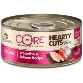 [20% OFF] Wellness CORE Hearty Cuts Shredded Whitefish & Salmon Canned Cat Food 156g