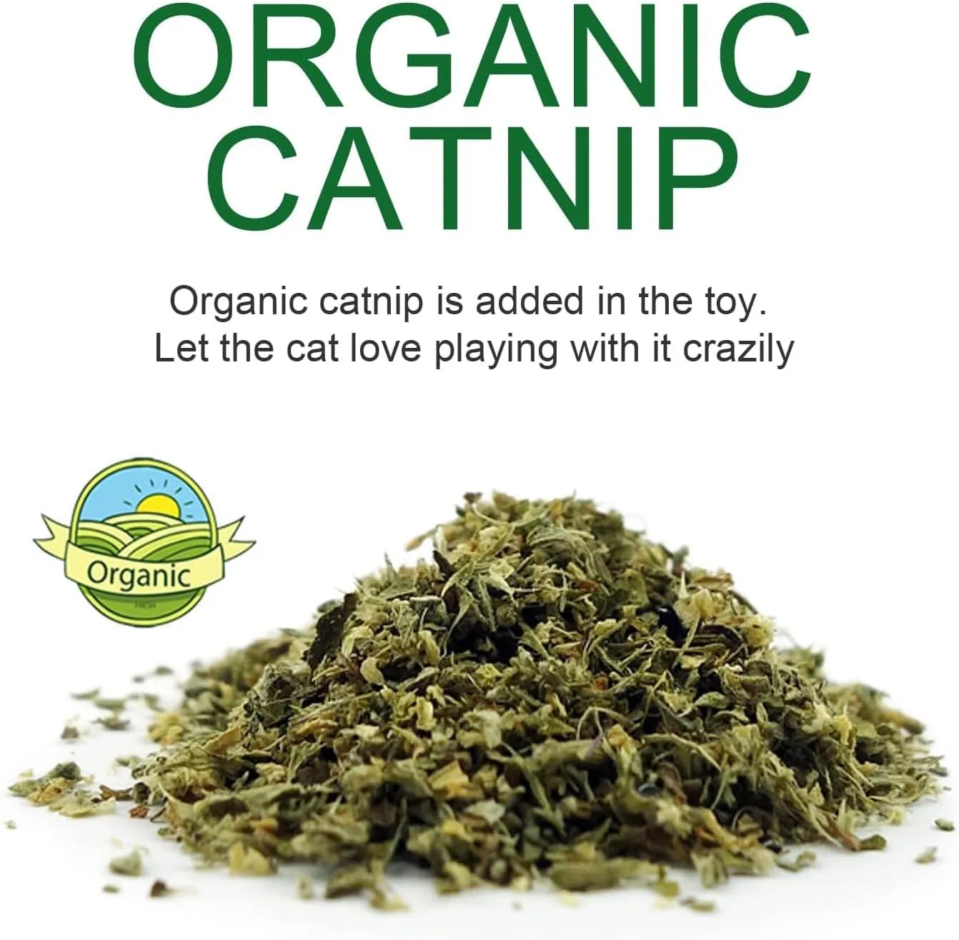 2Pcs Organic Catnip Crinkle Sound Toys for Cats & Kittens,Cat Kick Toys for Indoor Cat Kitten(Cats).