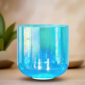 7-Inch Blue Clear Quartz Singing Bowl with Cosmic Light – Perfect for Sound Healing