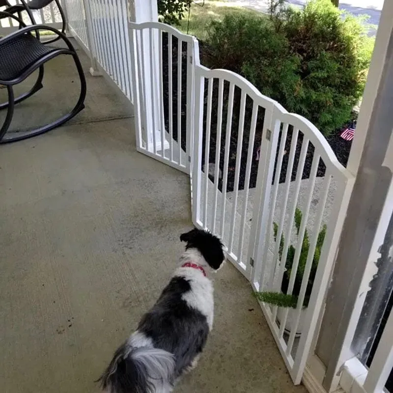 82cm H Foldable Freestanding Pet Gate 3/4 Panels Safety Fence