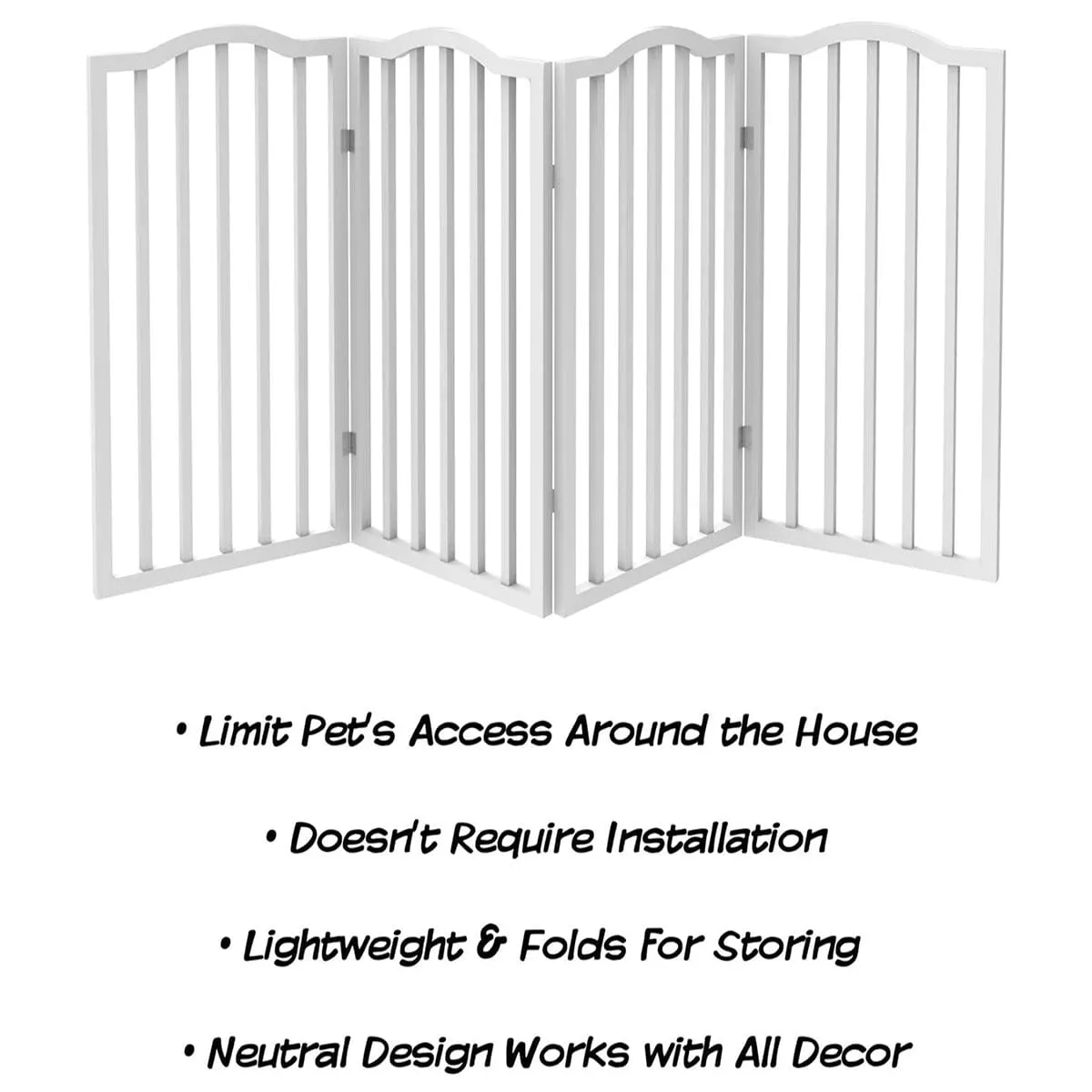 82cm H Foldable Freestanding Pet Gate 3/4 Panels Safety Fence