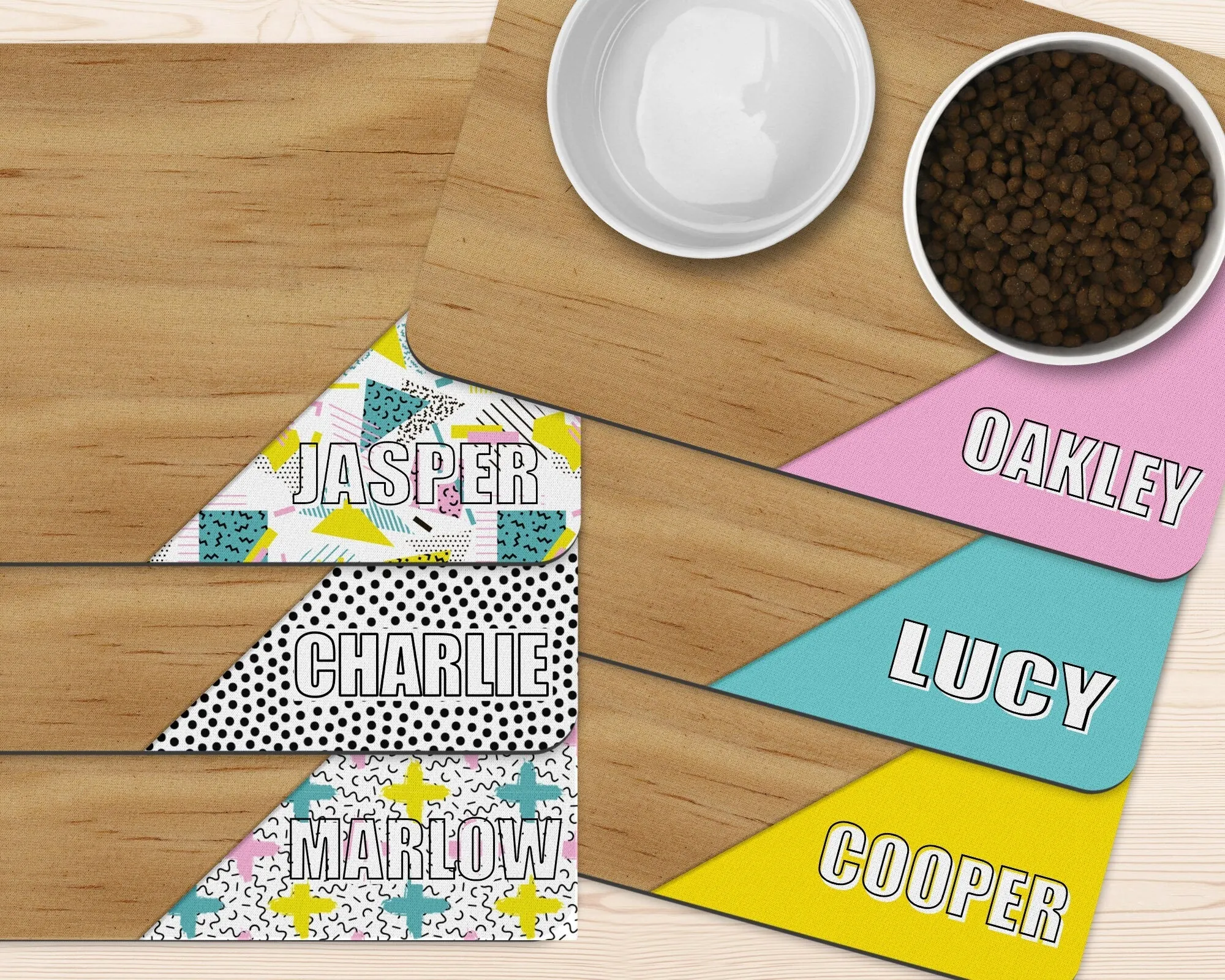 90s Personalized Dog Food Bowl Mat
