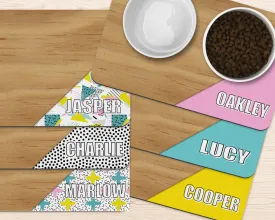 90s Personalized Dog Food Bowl Mat