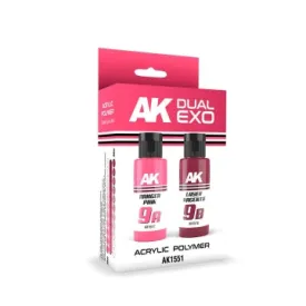 AK Interactive 1551 Dual Exo: Ranger Pink & Laser Magenta Acrylic Paint Set 60ml