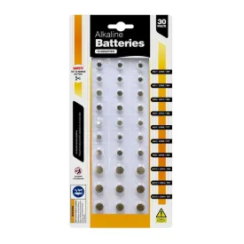 Alkaline Button Cell 1.5V  Batteries Assorted Multipack | Pack of 30