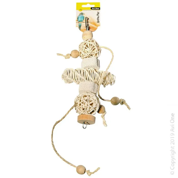 Avi One Bird Toy Rattan Balls Beads Pumice 22485