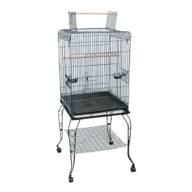 Avi One Medium Parrot Cage Medium Open Top Silver Medium