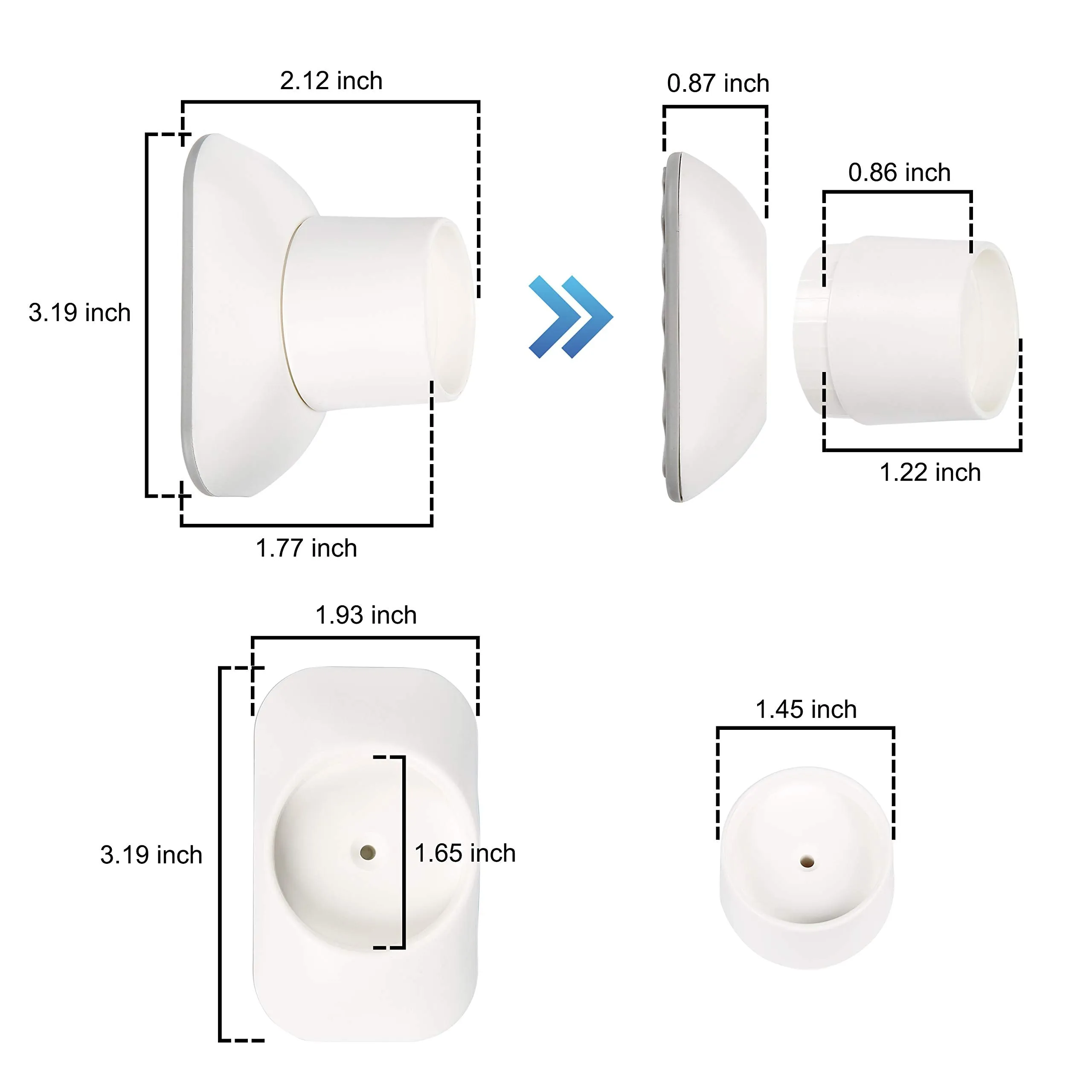 Baby Gate Extender Wall Protector - Pressure Mounted Gates Extension Kit Extends 1.1-3.5 inches Child Safety Gates and Protect Walls & Doorways from Pet & Dog Gates - Work on Stairs (White) White