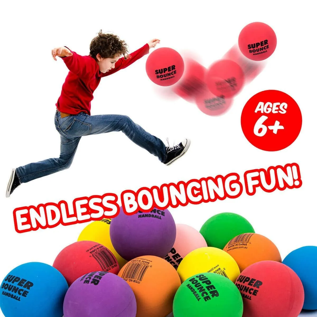 Bounce Hand Balls 6cm 6pk Party Favours