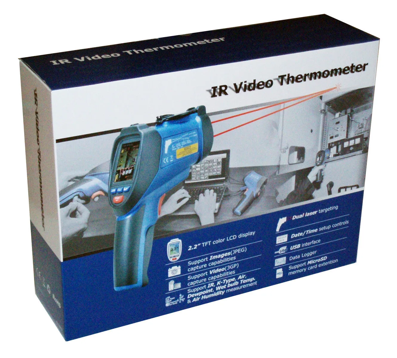 CEM DT-9862 Professional 50:1 IR Dual Laser Video Thermometer up to 3992 F with Camera and USB Port