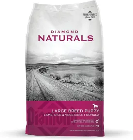 Diamond Naturals Large Breed Dry Puppy Food Real Lamb and Rice Protein, Probiotics, Superfoods, Antioxidants and Other Premium Ingredients to Support Health in Growing Puppies 20lb