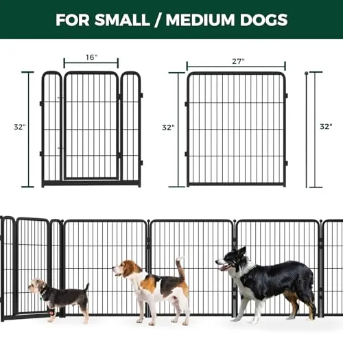 Dog Playpen Designed for Indoor Use, 32" Height for Medium Dogs│Patent Pending
