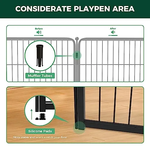 Dog Playpen Designed for Indoor Use, 32" Height for Medium Dogs│Patent Pending