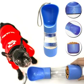 Dog Water Bottle Portable 10.8oz With Snack Container 5.7oz Bowl Portable Travel