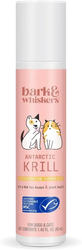 Dr. Mercola Antarctic Krill Oil Liquid Pump for Pets - 1.6 Fl Oz. 100 Mg - Rich in Omega-3-6 Fatty Acids and Astaxanthin - Supports Normal Brain and Nerve Function for Cats and Dogs