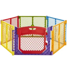 Freestanding 6 Panel Playpen for Pets and Toddlers - North States Superyard Colorplay Ultimate