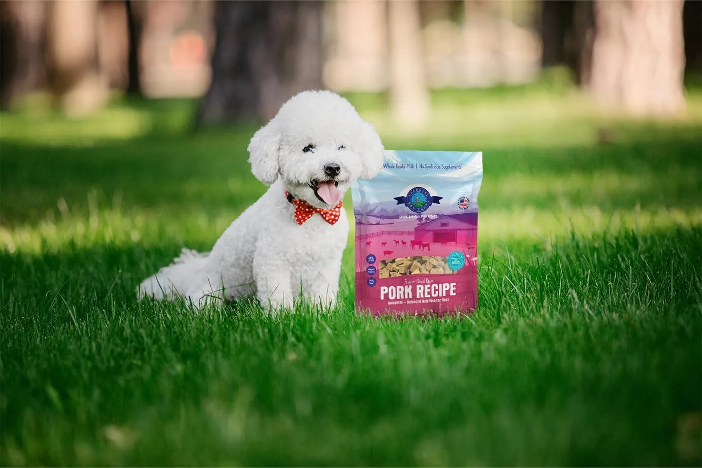 Freeze Dried Raw Dog Food (Pork Recipe), All Natural Food, 14 oz Bag, Freeze-Dried Dog Food, Made in USA with Organic Produce, High in Protein, Food Topper or Complete Meal