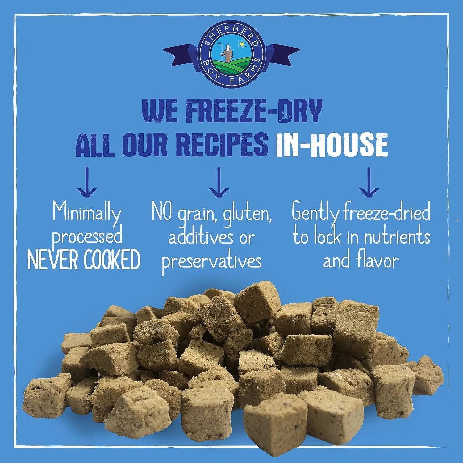 Freeze Dried Raw Dog Food (Pork Recipe), All Natural Food, 14 oz Bag, Freeze-Dried Dog Food, Made in USA with Organic Produce, High in Protein, Food Topper or Complete Meal