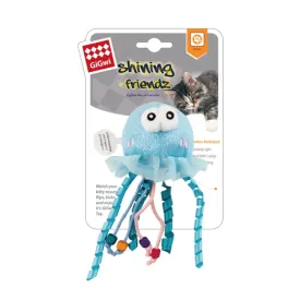GiGwi Shinning Friends Jellyfish with LED light and Catnip inside Toy for Cats (Blue)