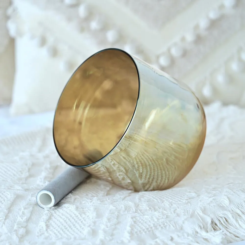Golden Goddess 6 Inch Gold Crystal Singing Bowl for Meditation and Sound Healing