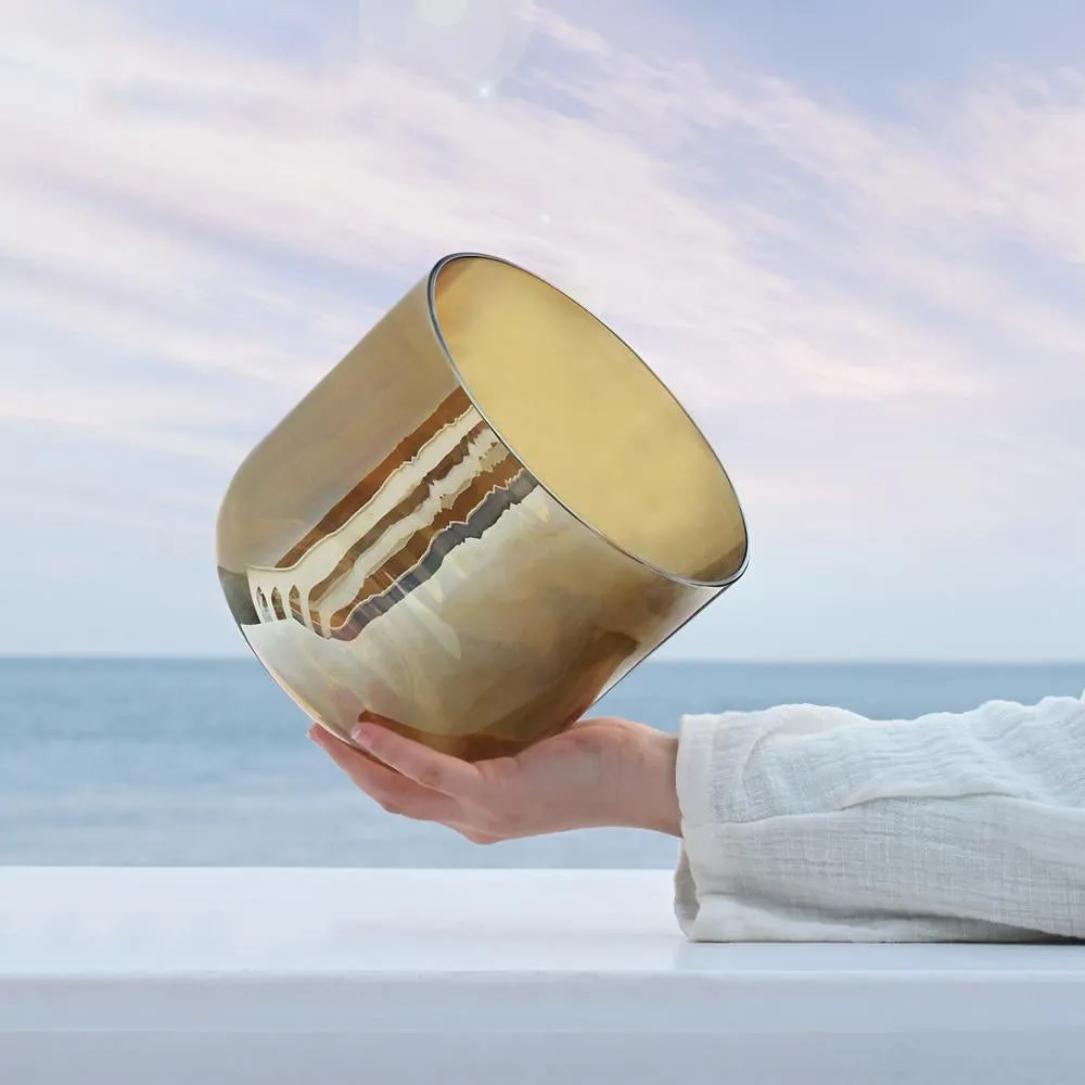 Golden Goddess 6 Inch Gold Crystal Singing Bowl for Meditation and Sound Healing