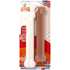 Heavy Duty Bacon and Chicken Dog Bone Toys - 2 pack
