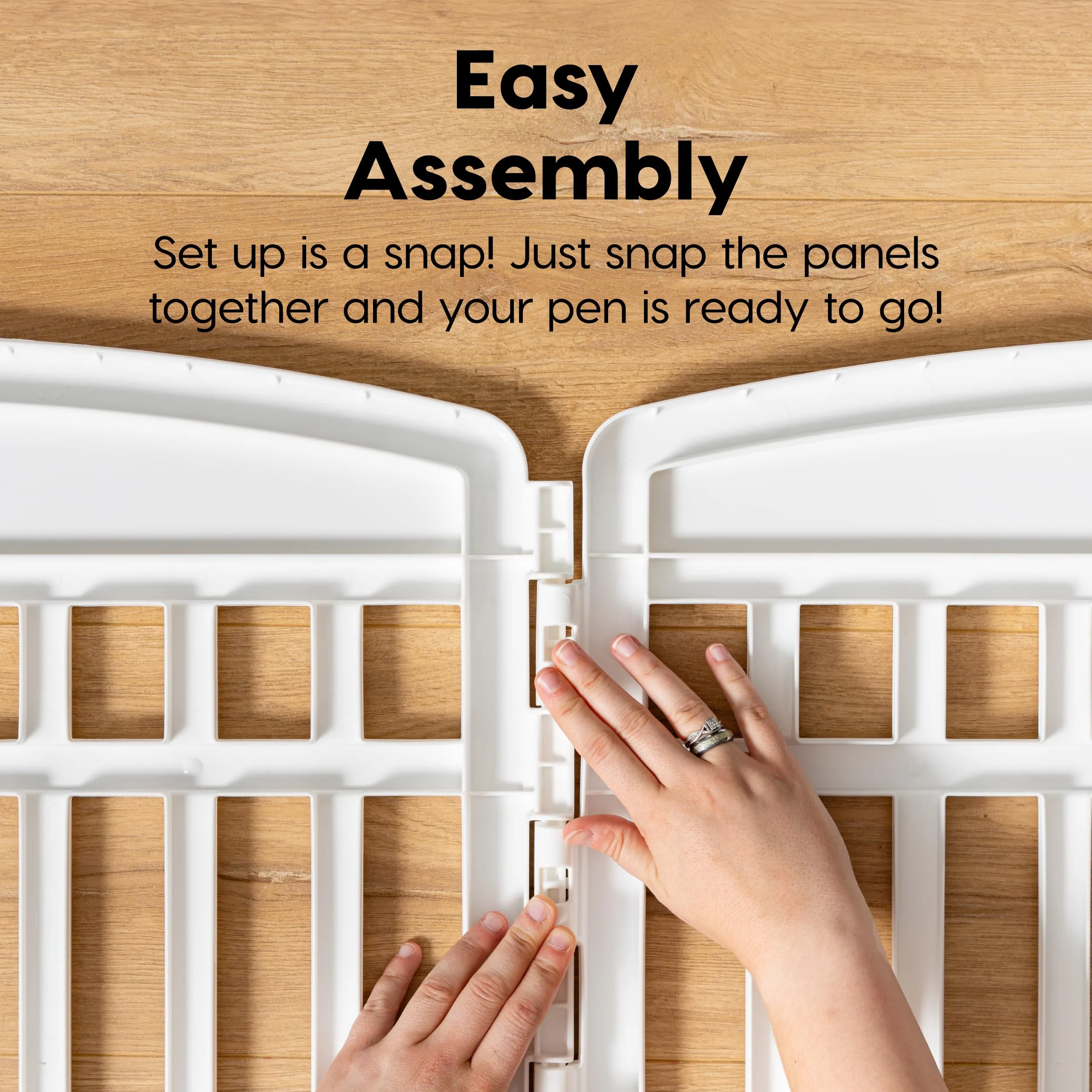 IRIS USA 24" 4-Panel Pet Dog Puppy Playpen with Door, for Puppies and Small Dogs, Keep Pets Secure, Easy Assemble, Fold It Down, Easy Storing, Customizable, White