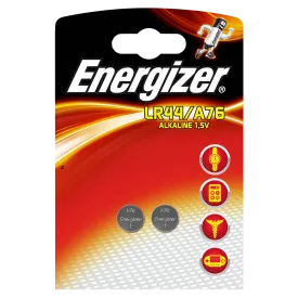 L27116 - ENERGIZER 150MAH LR44 A76 Lithium Coin Battery Cell Twin Pack