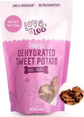 Love Leo Dehydrated Sweet Potato Dog Treats (2 - Pack) - 100% Natural, Grain-Free, Dried, Single Ingredient Sweet Potato Treats for Dogs
