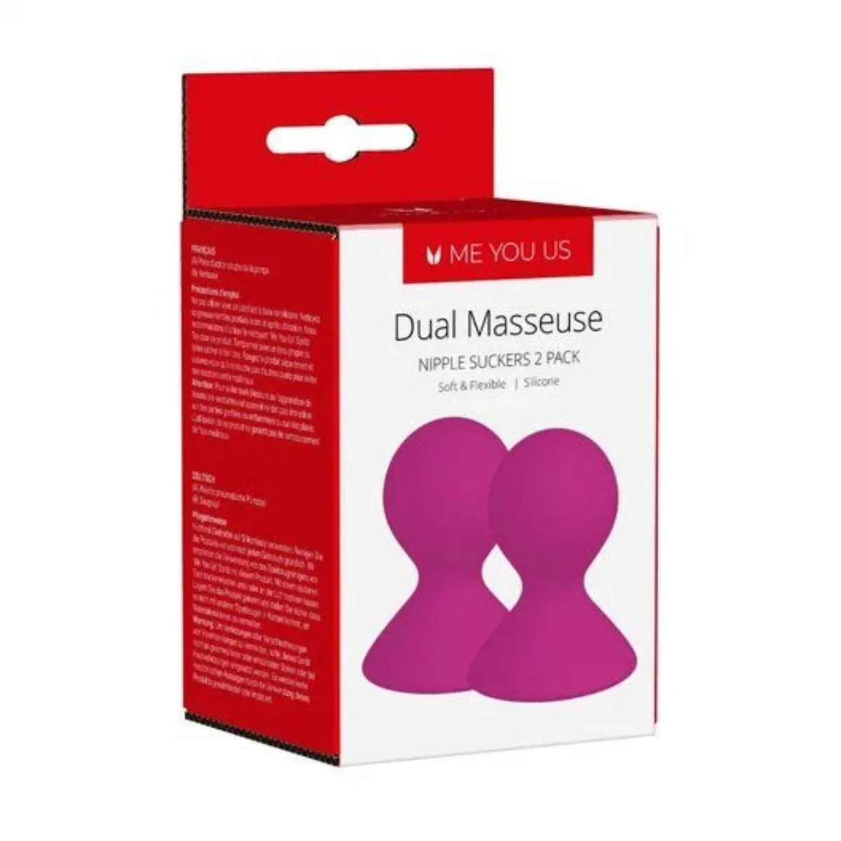 Me You Us Dual Masseuse Nipple Suckers 2 Pack Silicone Pink