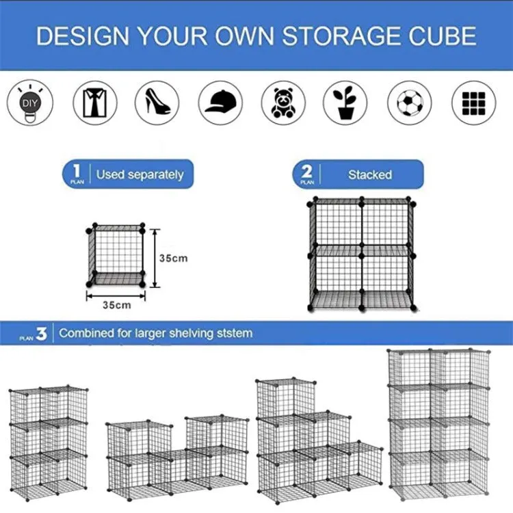 Metal Grid Cube Organizer | White