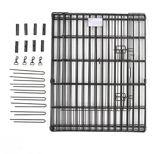 MidWest Foldable Metal Exercise Pen / Pet Playpen, Black w/ door, 24"W x 24"H