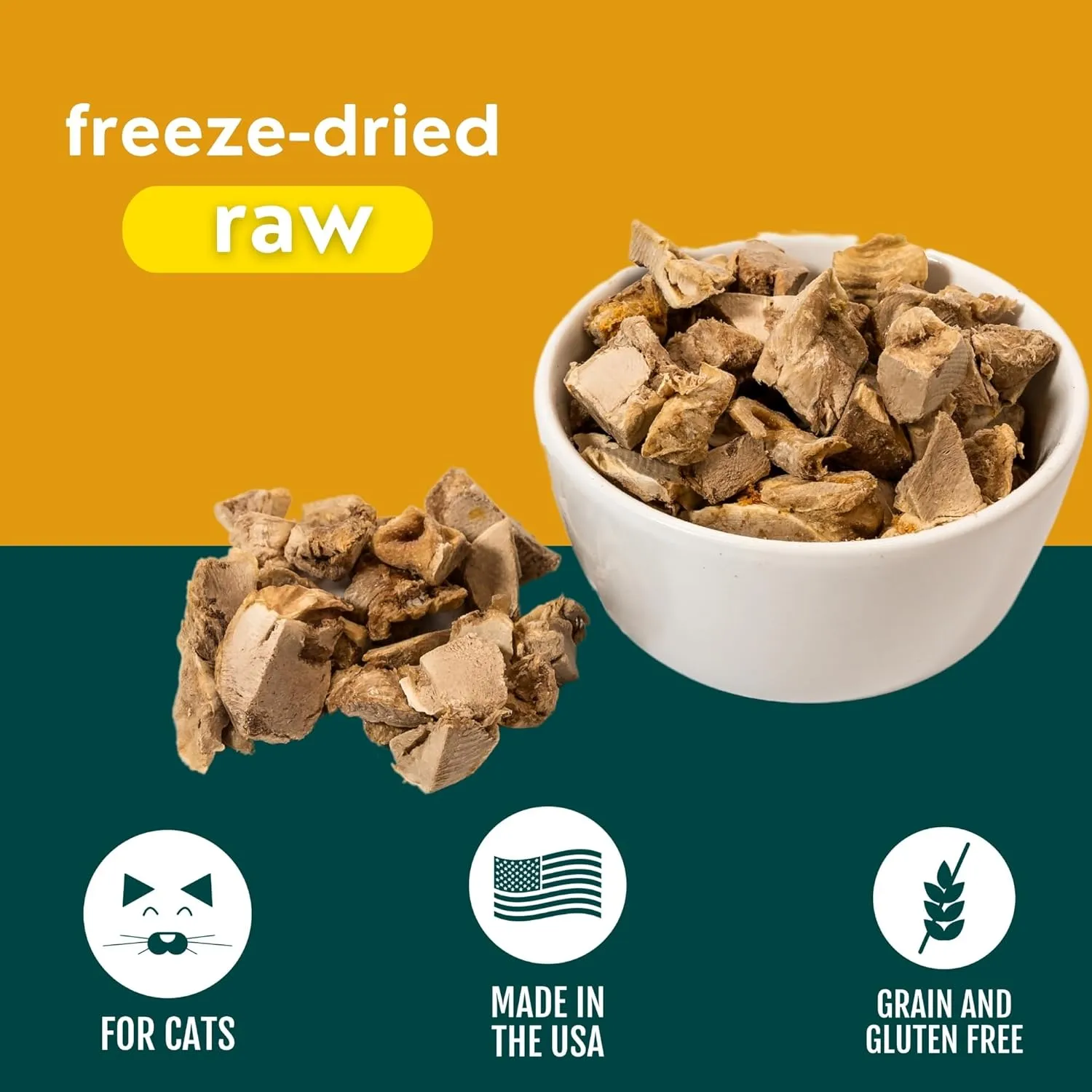 Momentum Carnivore Nutrition Freeze-Dried Chicken Gizzard Cat Treats  Single-Ingredient, All-Natural, Grain-Free Treats  1.9 oz Bag