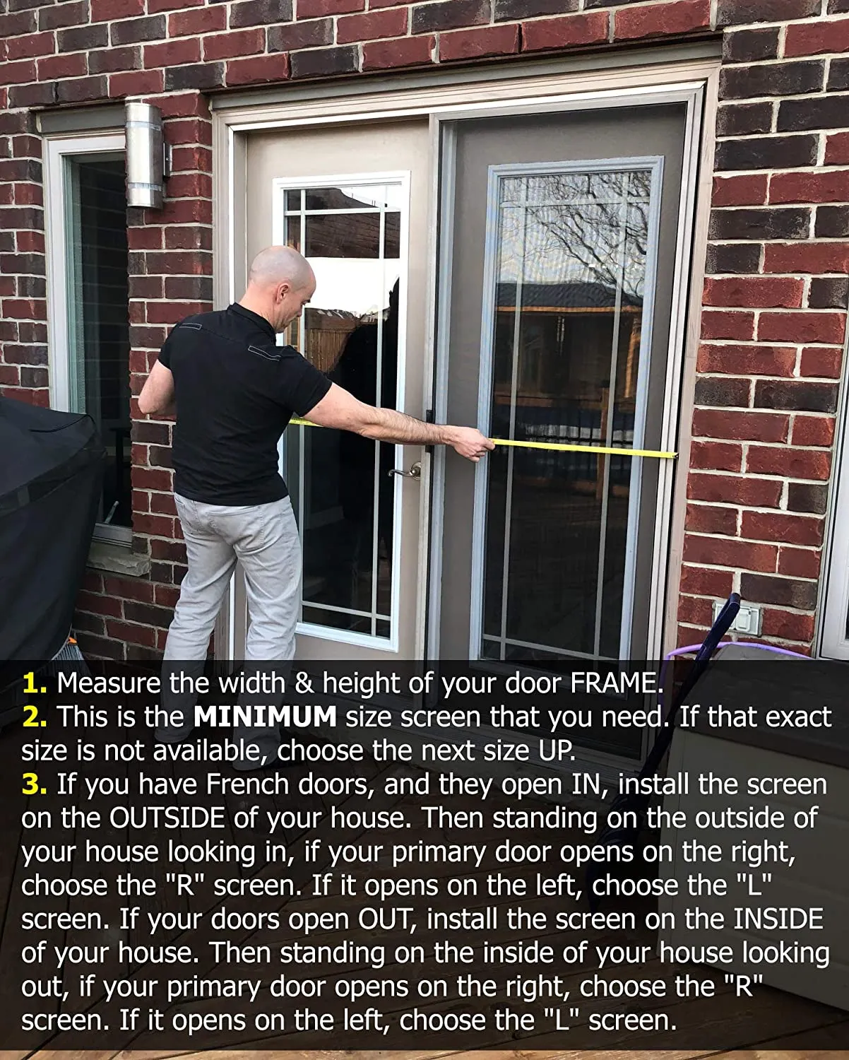 New Bug OFF MAGNETIC SCREEN DOOR for French Door, Sliding Patio Door, Double Door - Covers the ENTIRE Door Frame - Offset to One Side to Perfectly Match Your Door Opening - Black