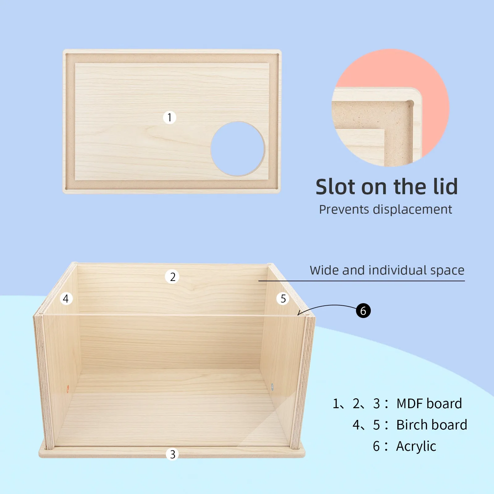 Niteangel Visible Hamster Digging Box: - for Syrian Dwarf Roborovski Campbell Hamsters