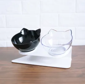 Non-slip Cat Bowls Double Bowls With Raised Stand Pet Food And Water Bowls