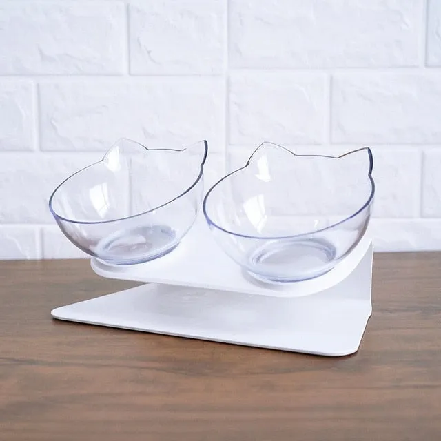 Non-slip Cat Bowls Double Bowls With Raised Stand Pet Food And Water Bowls