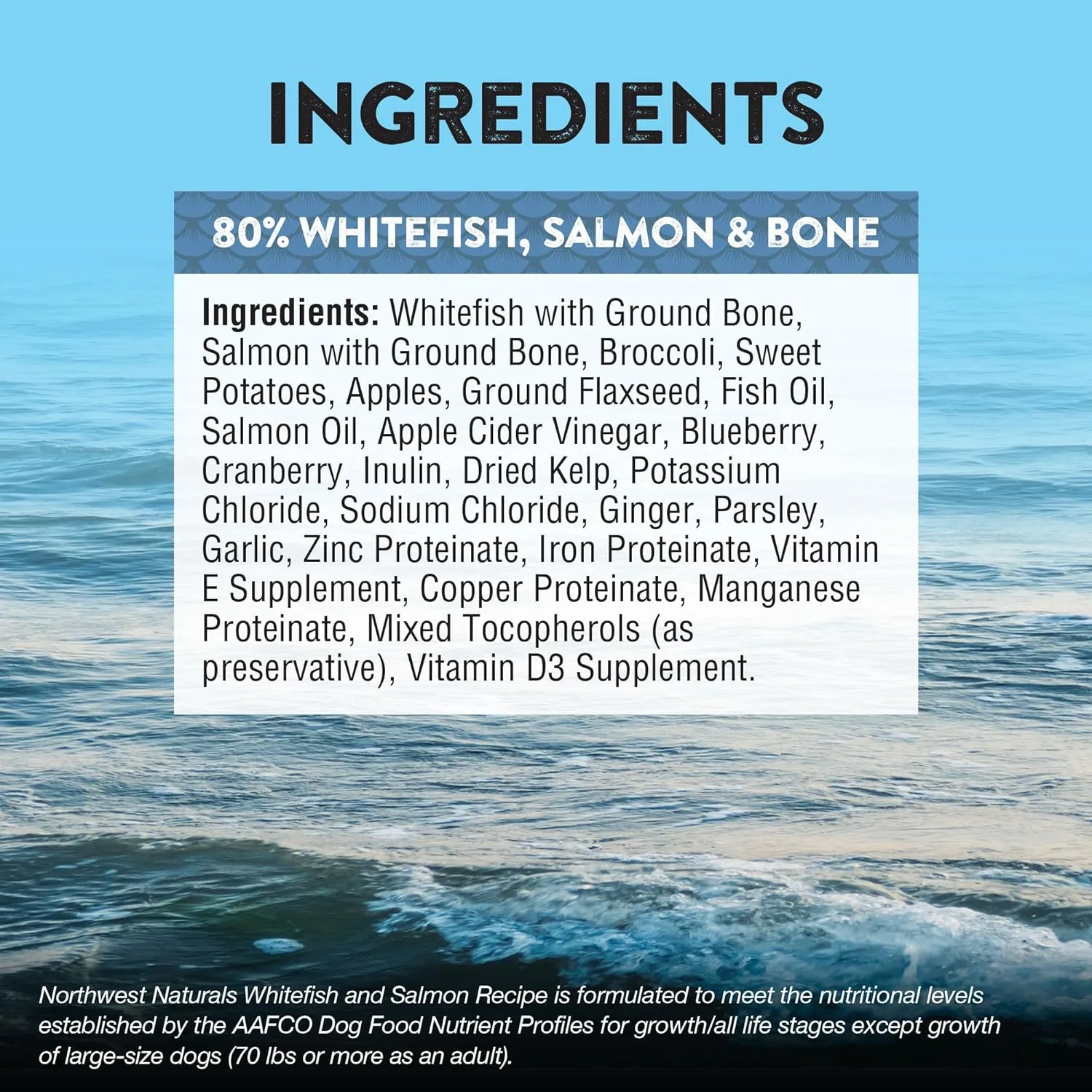 Northwest Naturals Freeze-Dried Whitefish & Salmon Dog Food - Bite-Sized Nuggets - Grain-Free, High-Protein, Raw Diet, Human-Grade Ingredients, All Natural, Omega-3 for Skin & Coat - 12 Oz