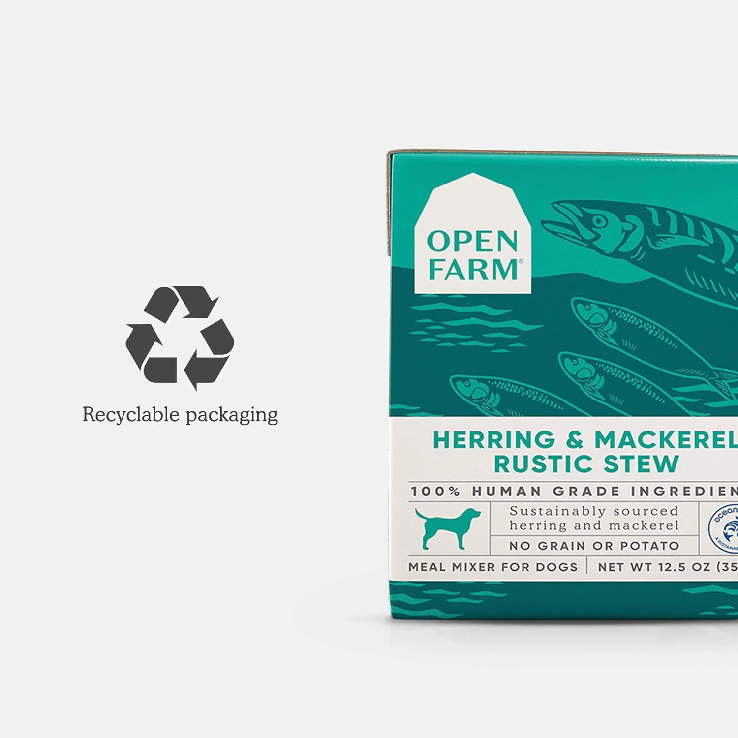 Open Farm Herring & Mackerel Rustic Stew Wet Dog Food, Grain-Free Meal or Food Topper with Responsibly Sourced Meat and Superfoods Without Artificial Ingredients, 12.5 Oz (Pack of 12 Boxes)