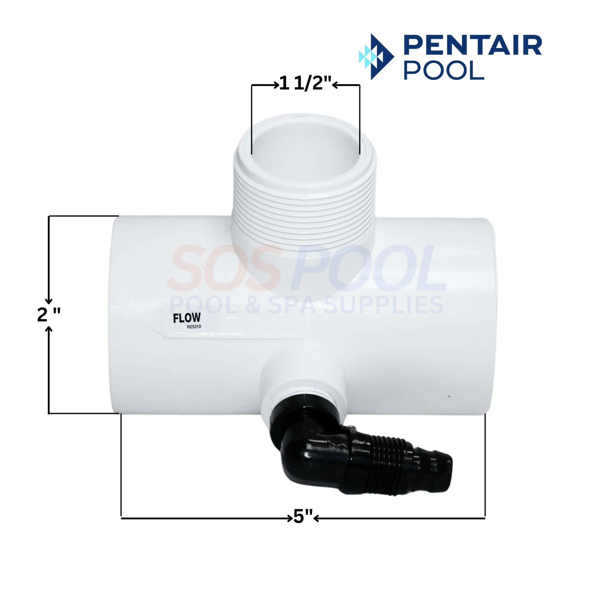Pentair Diverter Tee For Chemical Feeders | 1.5" NPT x 2" Slip | R172317