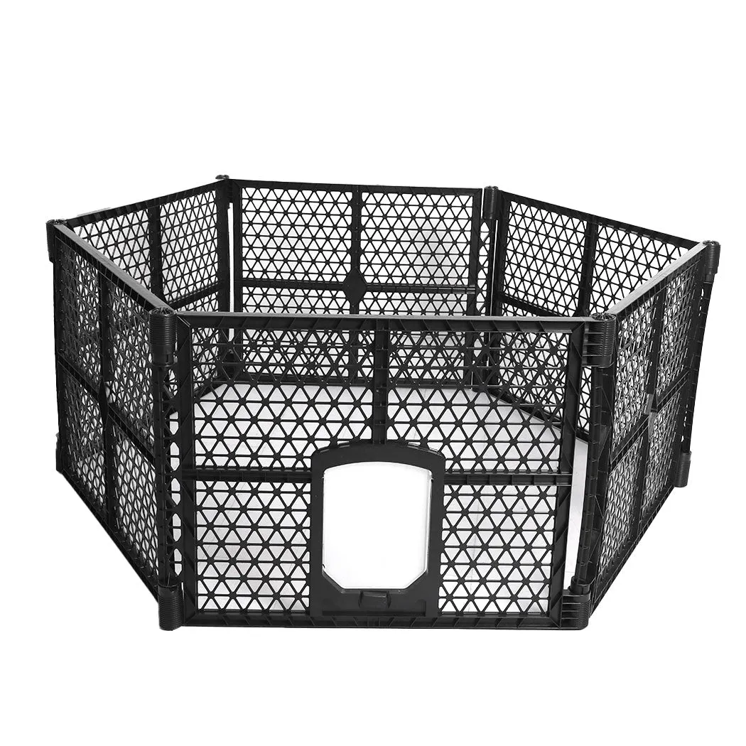 Pet Playpen Foldable Portable Dog Play Pens Plastic Garden Outdoor - 6 Panels