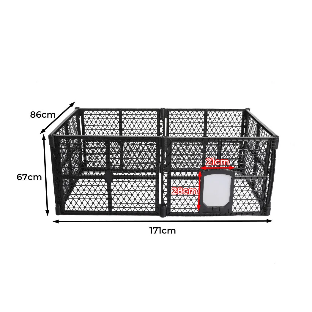 Pet Playpen Foldable Portable Dog Play Pens Plastic Garden Outdoor - 6 Panels