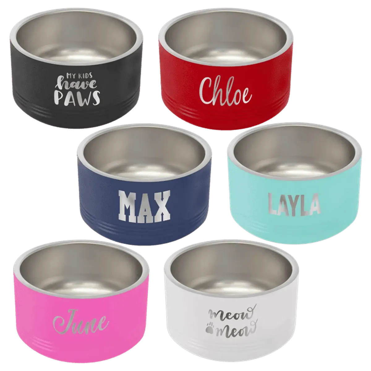Polar Camel Heavy Duty Pet Bowls (Non-Slip Bottoms, Sizes 18 oz., 32 oz., and 64 oz.)