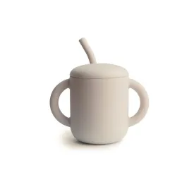 Silicone Training Cup   Straw - Shifting Sand by Mushie & Co