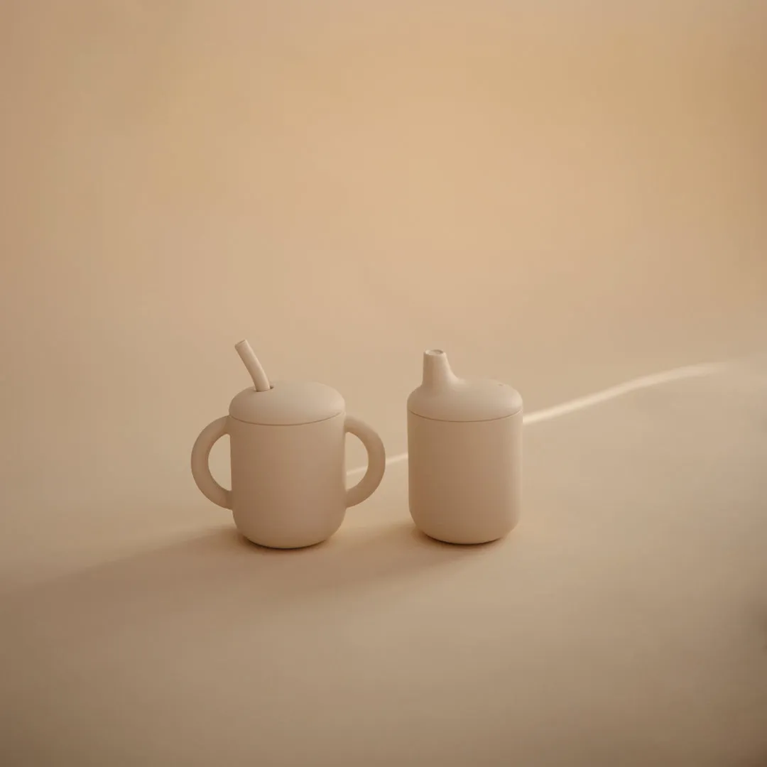 Silicone Training Cup   Straw - Shifting Sand by Mushie & Co